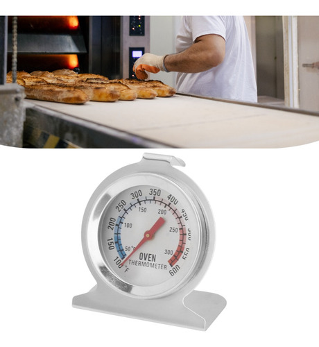 Termómetro Análogo Para Horno 50-300°c Acero Inoxidable Plateado
