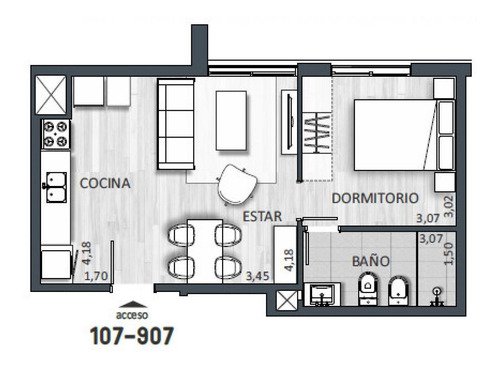 Imagen 2 de 16 de Venta Apartamento A Estrenar 1 Dormitorio En Tres Cruces