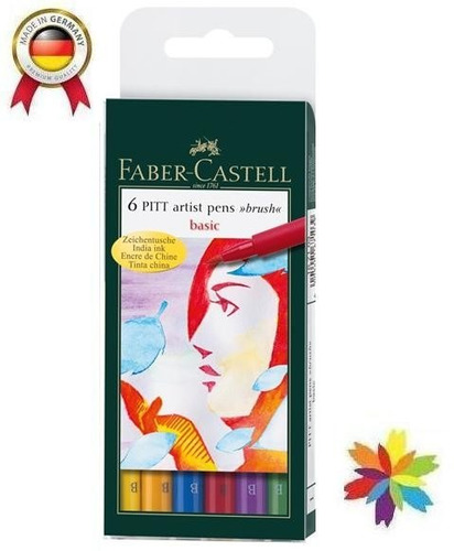 Marcadores Pitt Brush Faber Castell Basic X 6 Barrio Norte