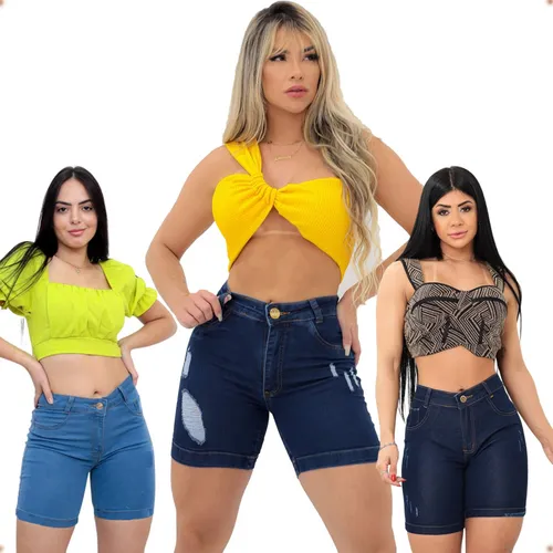 Short com hotsell varios botoes