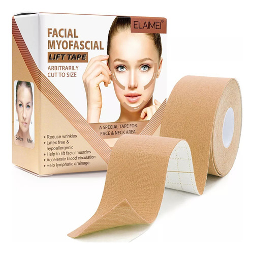 Cinta Estiramiento Miofascial Facial, Parches Antiarrugas