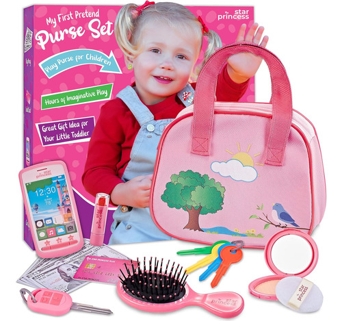 Bolso De Juguete Para Niñas Con Maquillaje Y Teléfono