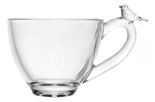 Cj 4 Xicaras Cafe Cristal Ecologico C/ Pires Bird 80ml Wolff