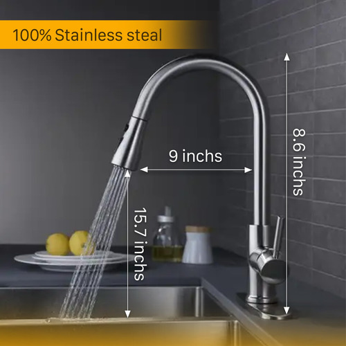Grifo Cocina Rociador Extensible Monomando Inoxidable 3 Modo