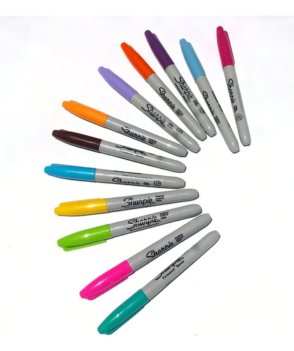 Marcador Permanente Sharpie Fino C/12 Colores