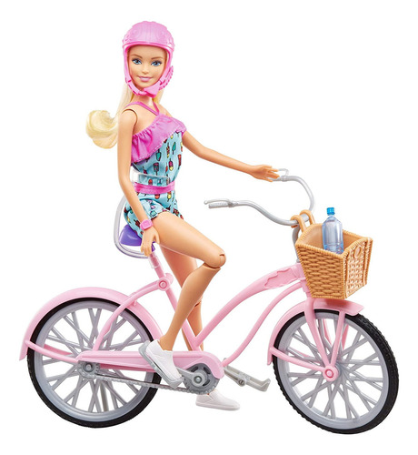 Muñeca Barbie Ftv96 Con Bicicleta Y Accesorios