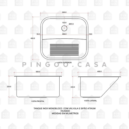 Tanque Aço Inox Atikum E Torneira Paranaíba Pingoo.casa