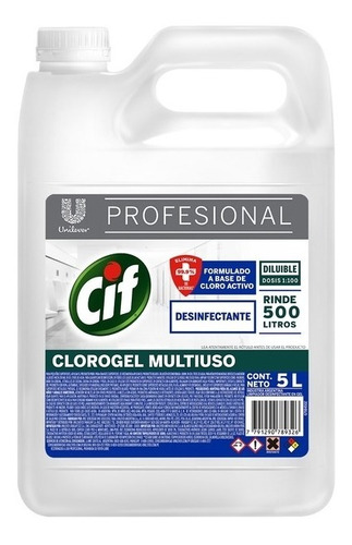 Cif Clorogel Desinfectante Multiuso X 5 Lts.