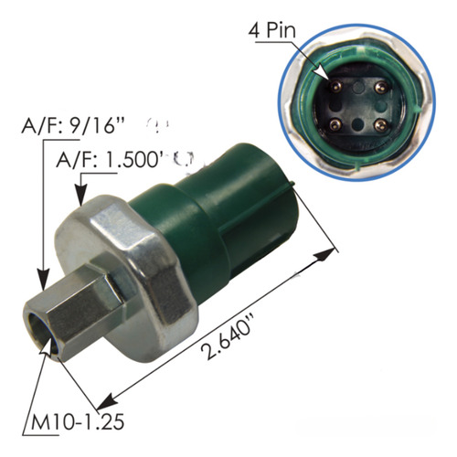 Sensor De Alta Presión Hvac Verde 0635209000