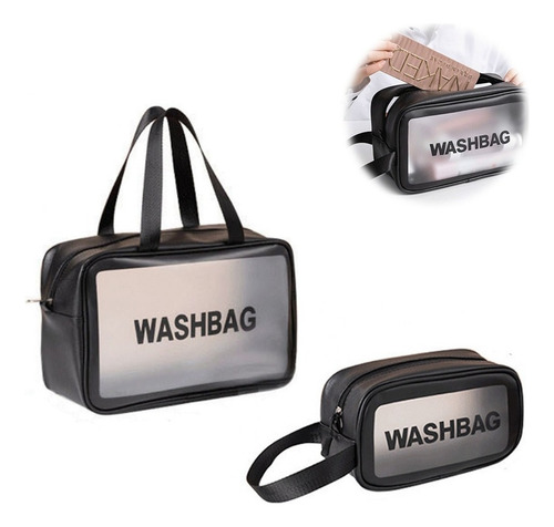 Neceser Bolsas Portátil De Maquillaje Transparente 2 Pcs