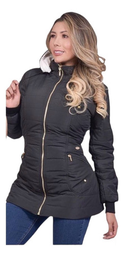 Chaqueta Acolchada Mujer Color Negro Ref Js-068