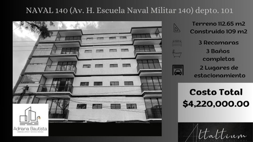 Departamento En La Delegación Coyoacán, Col. Ex-ejido De San Francisco Culhuacán, Naval 140 (av. H. Escuela Naval Militar 140) Depto. 101.  Cuenta Con 2 Lugares De Estacionamiento.  Nb10-ca