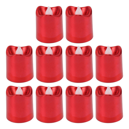 Lámpara De Vela Led Roja De 12 Piezas, Luz Cálida, Electróni