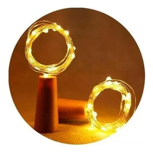 Luces Corcho Hada Alambre Micro Led Boda Deco Blanco Calido