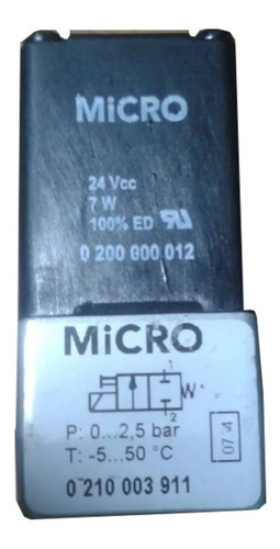 Electroválvula Neumática Marca Micro 2/2 Vías 24vdc