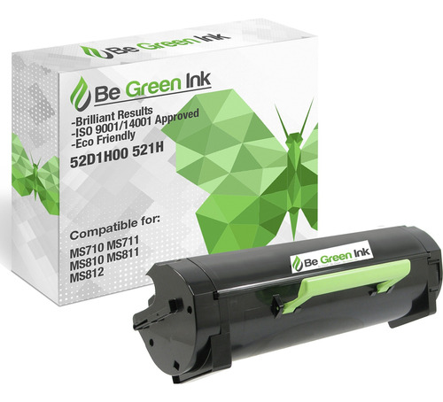 Be Green Ink 52d1h00 521h Lexmark - Cartucho De Tóner Comp.