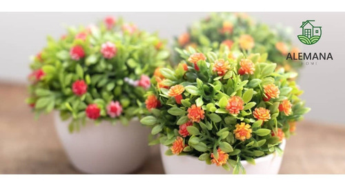 Imagen 4 de 5 de Flores Artificiales Con Maceta Centro De Mesa Decoración