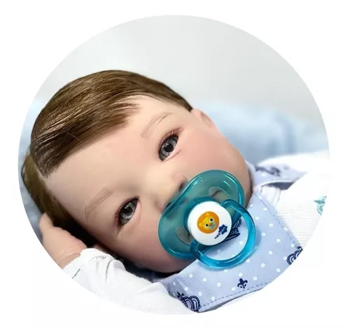 Bebe Reborn Menino Super Realista 3D Cabelo Fio a Fio