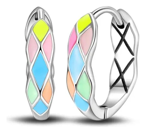 Aretes Mujer De Plata Real S925, Arracadas Rombos Luminosos