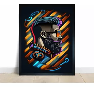 Quadro Barbearia Corte Cabelo Salão Decorativo A4 24x33 Cm