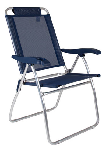 Silla Reclinable 4 Pos Aluminio Boreal Azul