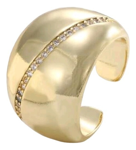 Anillo Grande Chunky Moda Tendencia Mujer Baño De Oro 18k