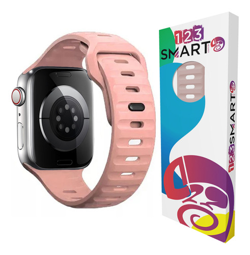 Pulseira De Silicone Mariner Premium Compativel Com Apple Watch Iwatch 9 8 7 6 5 4 3 2 1 Se 38mm 40mm 41mm - Rosa