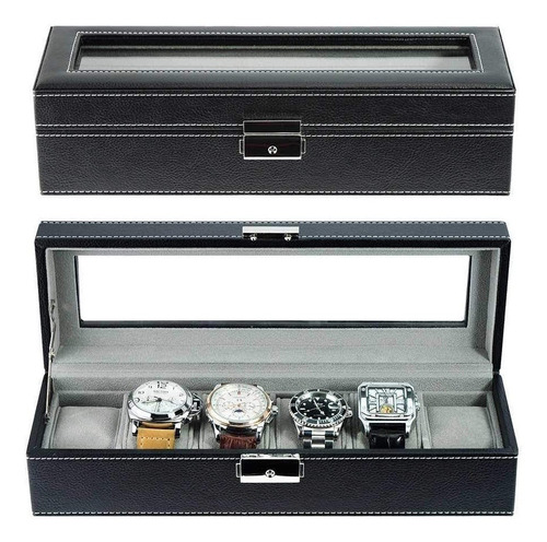 Imagen 1 de 4 de Estuche Caja Organizador Para 6 Relojes