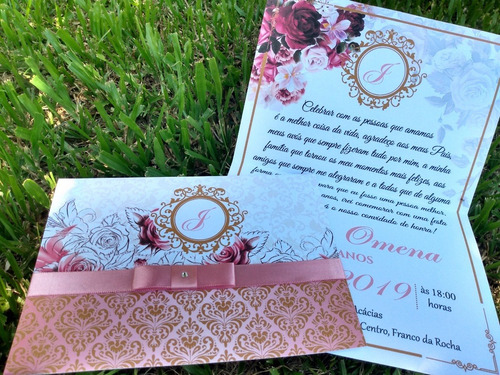 Imagem 1 de 8 de Convite De Casamento 30 Unidades + Fita De Cetim