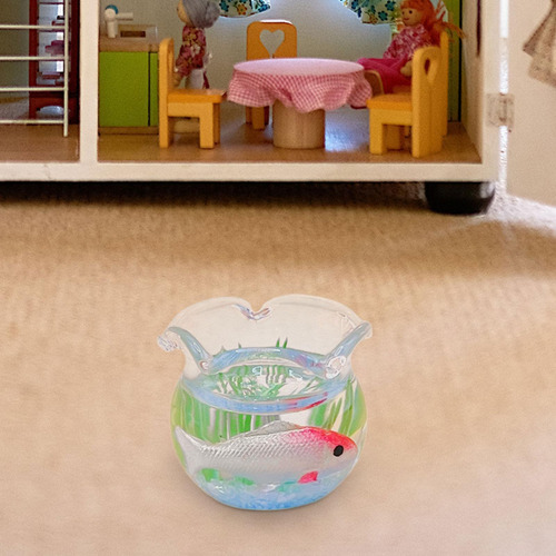 3 Pecera En Miniatura Para Casa De Muñecas, Mini Escena Oro