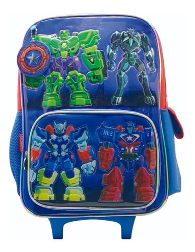 Mochila Avengers Escolar 45cm Carrito 18 Con Ruedas C