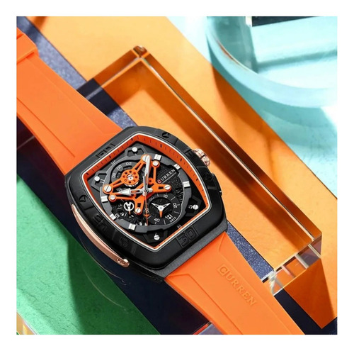 Reloj Para Hombre Curren 8443 Kred8702 Naranja