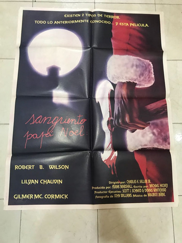 Antiguo Afiche De Cine Sangriento Papa' Noel
