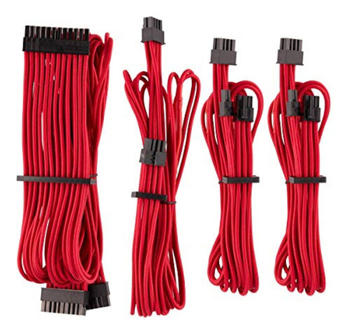 Kit De Cables Premium Atx 24-pin Eps12v Pcie Corsair Rojo