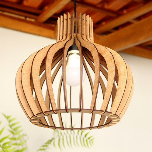 Imagem 5 de 8 de Luminaria Pendente Decoração Casa Mdf