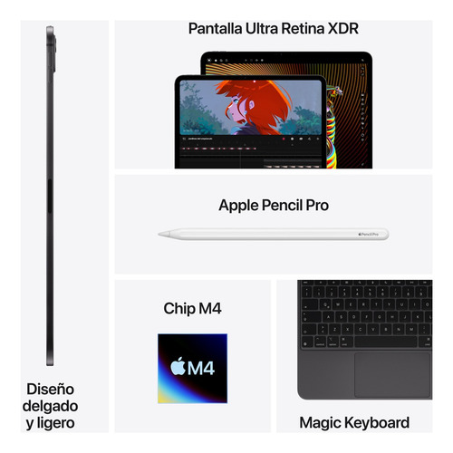 Apple Ipad pro 11 (wi-fi + Cellular, 512 gb) - Negro (m4) Negro Espacial