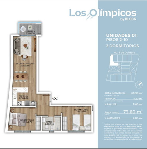 Vendo Apartamento En La Blanqueada, 2 Dormitorios, Terraza. El Edificio Contará Con Piscina, Cowork, Gimnasio, Salón De Usos Múltiples.