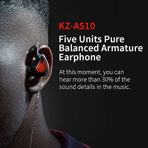 Audífonos In-ear Kz As10 Pure 5ba, Hifi Con Micrófono