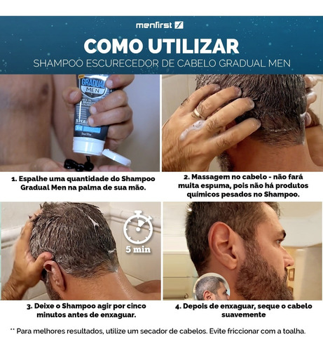 Imagem 6 de 8 de Shampoo Gradual Men Escurecedor Original Menfirst X3