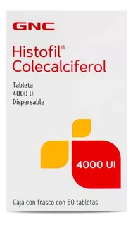 GNC Histofil Colecalciferol Vitamina D3 4000 Ui -60 Tabletas Sin sabor