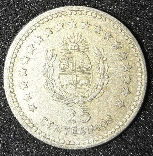 Moeda 25 Centesimos Ano 1960 Uruguai
