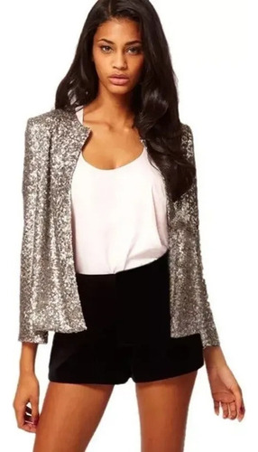 Blazer De Fiesta Con Lentejuelas Brillantes Para Mujer