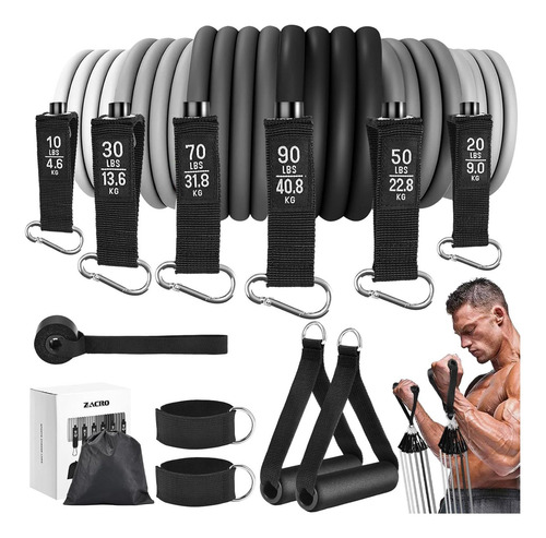 Bandas De Resistencia De Zacro Para Hacer Ejercicio, 270 Lbs