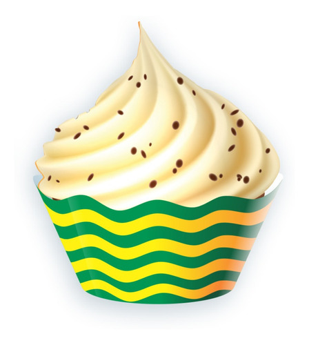 72 Forma Papel Cupcake Listrado Festa Copa Do Mundo Futebol
