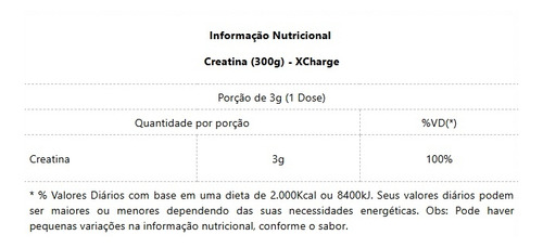 Creatina Monohidratada Micronizada Xcharge 300g - Neutro Sem Sabor