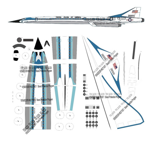 Overture Boom Supersonic Air Force One  1.100 Papercraft