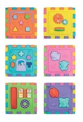 Cubo De Atividades Grande Didático Com Peças De Encaixe
