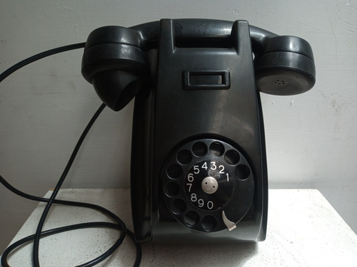 Teléfono Antiguo De Disco Ericsson De Pared Color Negro 40s'