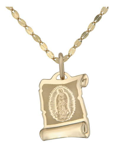 Collar Con Medalla De Virgen Italiana De Oro De 10k