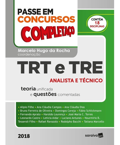 Livro Passe Em Concursos Completaço Trt E Tre Analista Técnico - Ed. 2018!!!